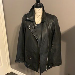 Zara Oversized Leather Jacket real leather